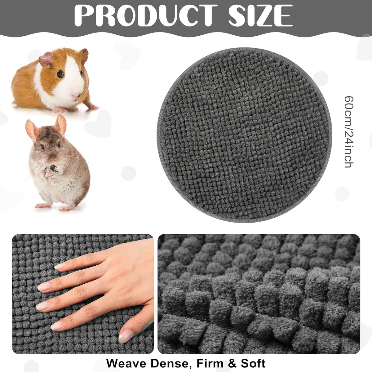 Amylove 4 Pcs Guinea Pig Cage Liner Guinea Pig Bedding Washable Fleece Pee Pads Reusable Small