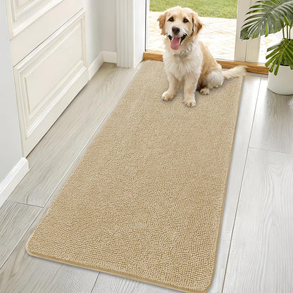 OLANLY Dog Door Mat for Muddy Paws 70x35, Absorbs Moisture and Dirt, Absorbent Non-Slip Washable