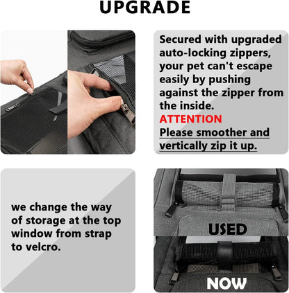 Cat Carriers for Large Cats 20 lbs+ Soft Pet Carrier for Small Dog/Durable 2 Kitty Travel