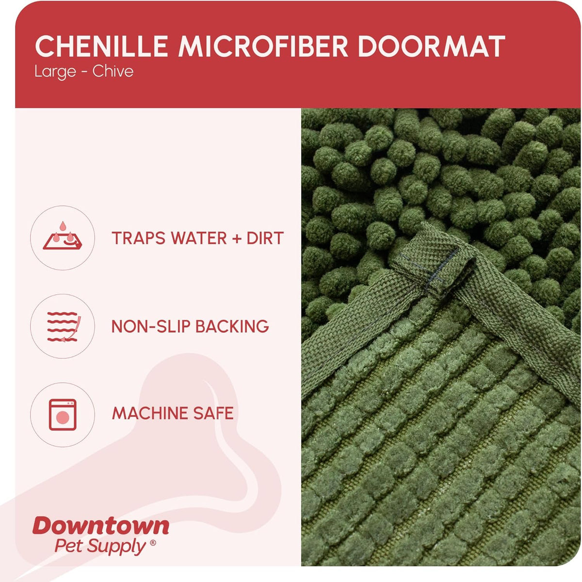 My Doggy Place Microfiber Dog Mat for Muddy Paws, 36" x 26" Chive - Absorbent and Quick-Drying Dog