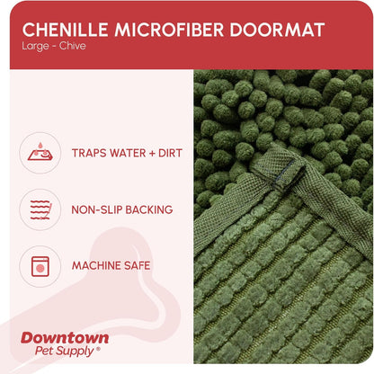 My Doggy Place Microfiber Dog Mat for Muddy Paws, 36" x 26" Chive - Absorbent and Quick-Drying Dog