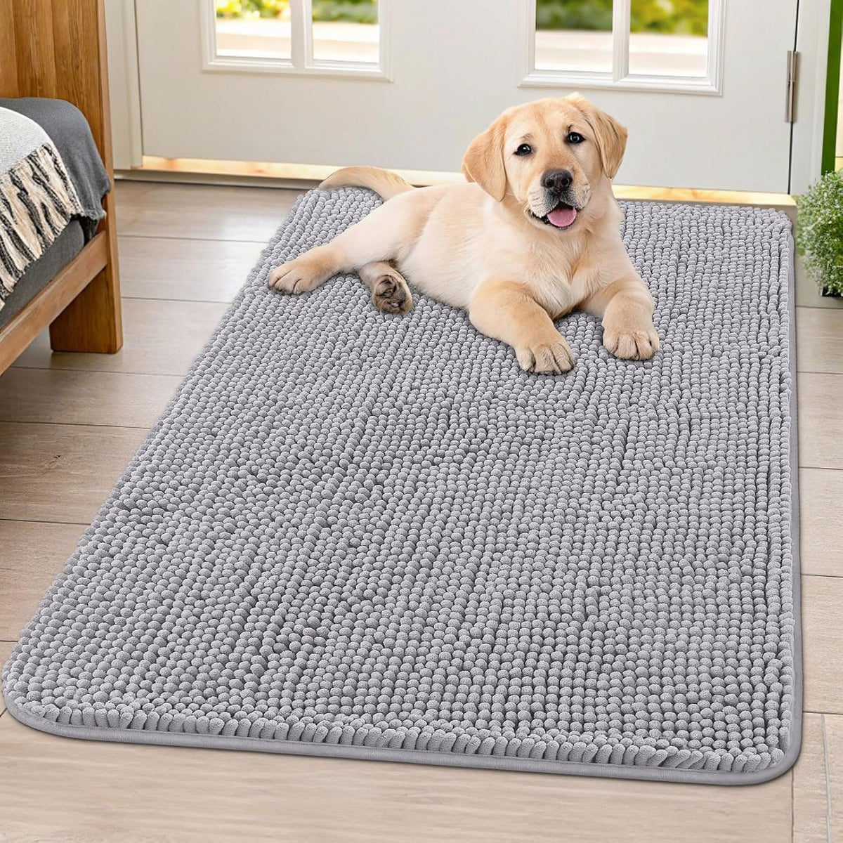 Smiry Dog Door Mat for Muddy Paws 40x32, Absorbs Moisture and Dirt Doormat, Non-Slip Washable Quick