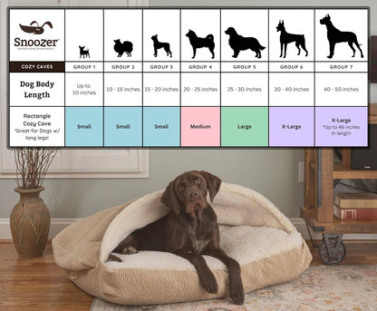 Snoozer Pet Products Luxury Rectangle Cozy Cave, Wag Collection, Small, Starpatch Red Diamond