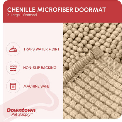 My Doggy Place Microfiber Dog Mat for Muddy Paws, 60" x 36" Oatmeal - Non-Slip, Absorbent and