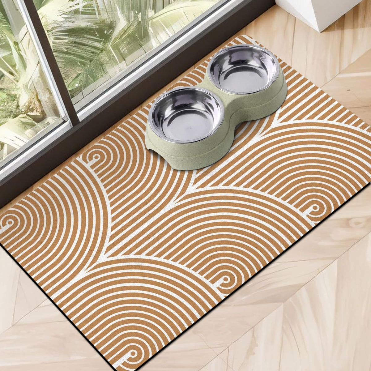 Dog Food Mats for Floors, Absorbent Dog Bowl Mat for Food and Water Dispenser Mat, Quick Dry Cat