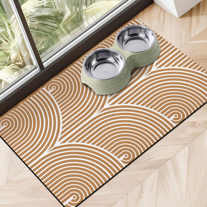 Dog Food Mats for Floors, Absorbent Dog Bowl Mat for Food and Water Dispenser Mat, Quick Dry Cat
