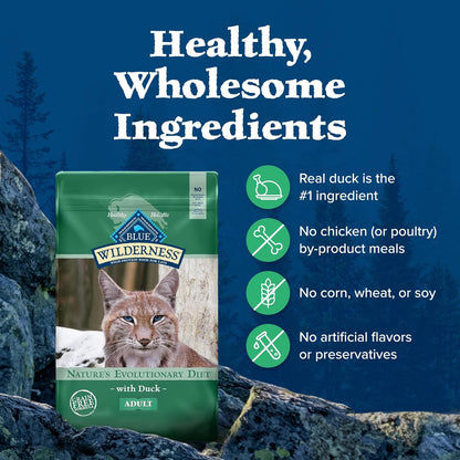 Blue Buffalo Wilderness Healthy Adult Dry Cat Food, Supports Health and Wellness, High-Protein &