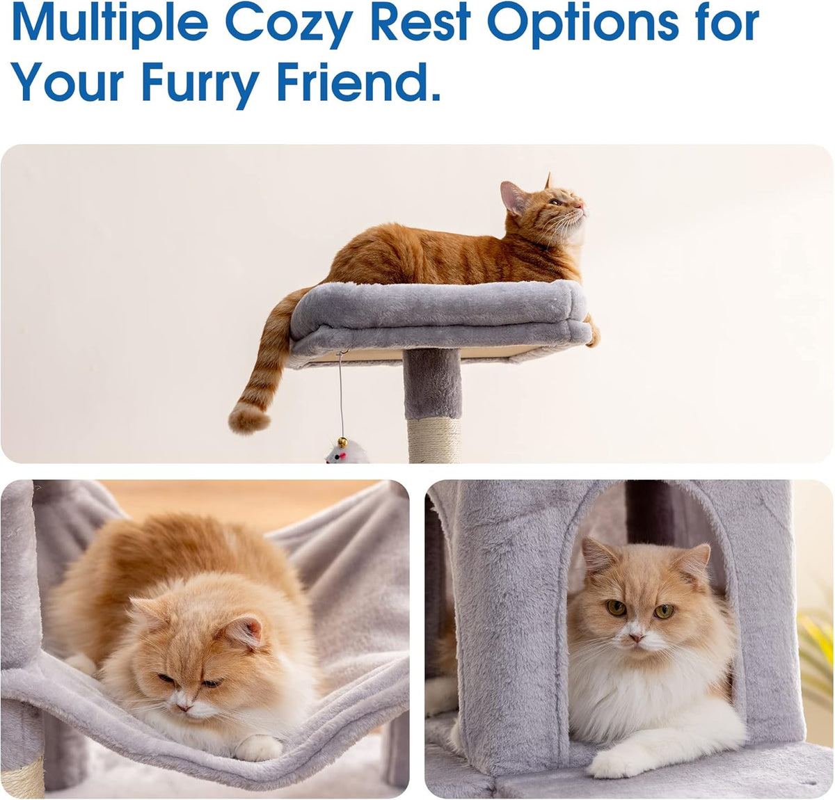 MWPO 70.1-Inch Large Cat Tree, Multi-Level Tall Cat Tower for Indoor Cats, Plush Cat Condo with Big