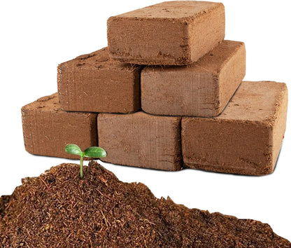 Coco Coir Brick for Plants-6 Pack Premium Coconut Bricks, 100% Organic Peat Moss, Fiber Coconut