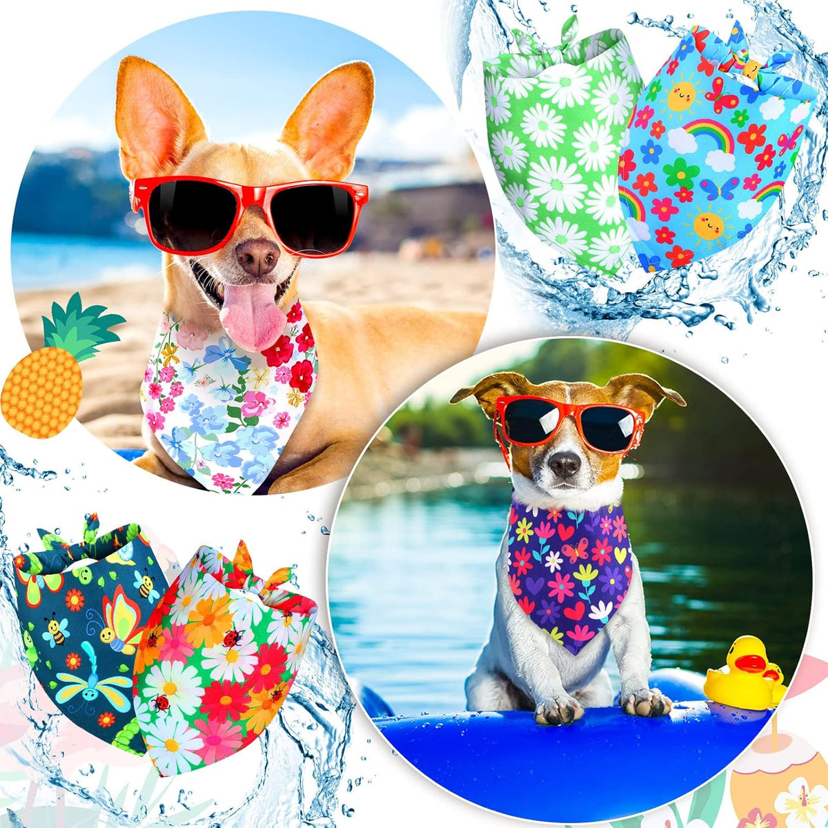 Frienda 12 Pcs Plain Dog Bandanas Blank Puppy Adjustable Triangle Solid Color Dog Bandanas