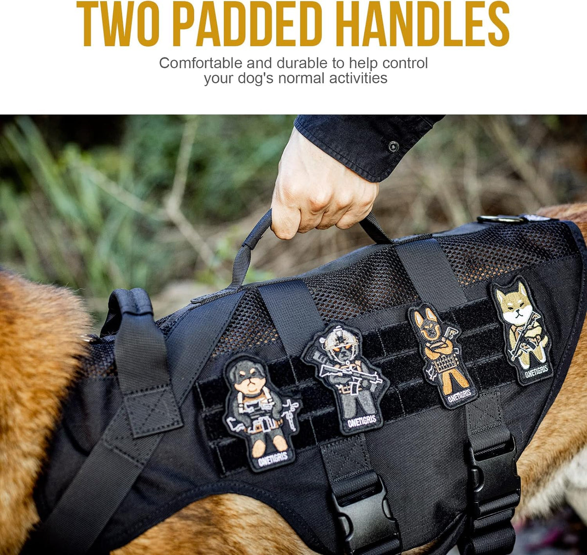 OneTigris Tactical Dog Harness for Small Dogs, No Pull Small Dog Vest Harness with Handles