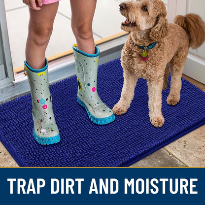 Smiry Dog Door Mat for Muddy Paws 47x24, Absorbs Moisture and Dirt Doormat, Non-Slip Washable Quick
