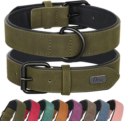 Didog Soft Padded PU Leather Dog Collar, Breathable and Adjustable Dog Collar for Large Dogs