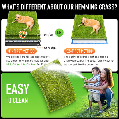 Hompet Artificial Grass for Dogs, 51"x33", Professional Dog Grass Mat, Easy to Clean with Drainage