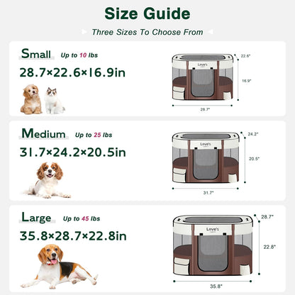 Love's cabin Pet Puppy Dog Playpen, Small Dog Tent Crates Cage Indoor/Outdoor, Portable Exercise