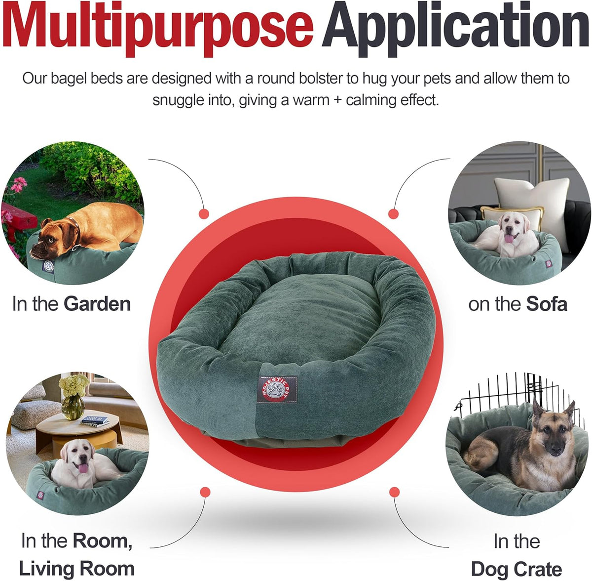 Majestic Pet Villa 24 Inch Shredded Memory Foam Dog Bed for Small Sized Dogs 24x19x7