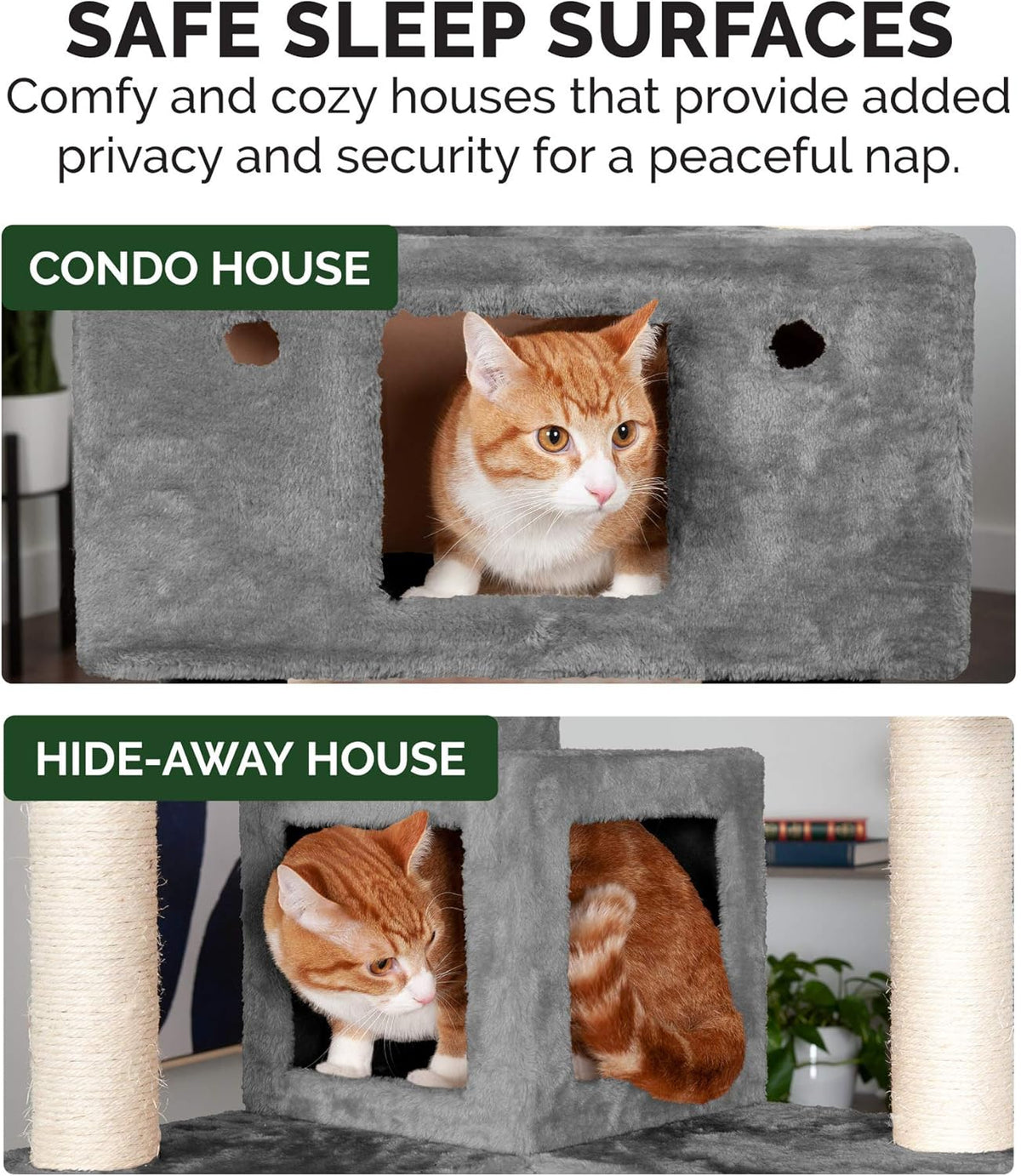 Furhaven 69.3" Tall Cat Tree for Indoor Cats, Ft. Sisal Scratching Posts, 2x Cat Condos, & Toys