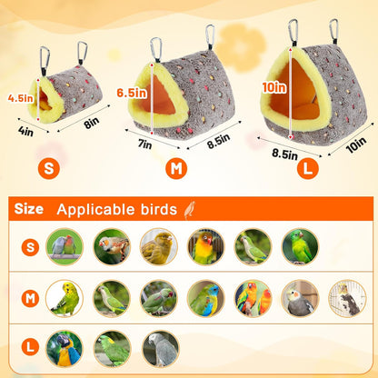 MEWTOGO Small Warm Bird Nest House - Cozy Bird Bed for Cage with Mat, Hanging Hammock Shed Hideaway