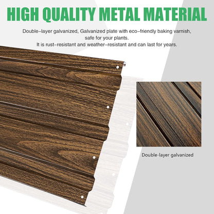 SnugNiture Galvanized Raised Garden Bed 8x4x2FT Outdoor Large Metal Planter Box Steel Kit for