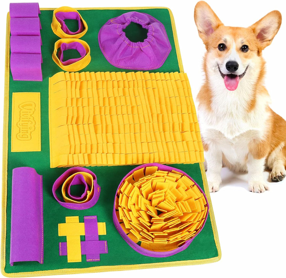 Vivifying Snuffle Mat for Dogs, Interactive Dog Puzzle Toys for Boredom and Mental Stimulation