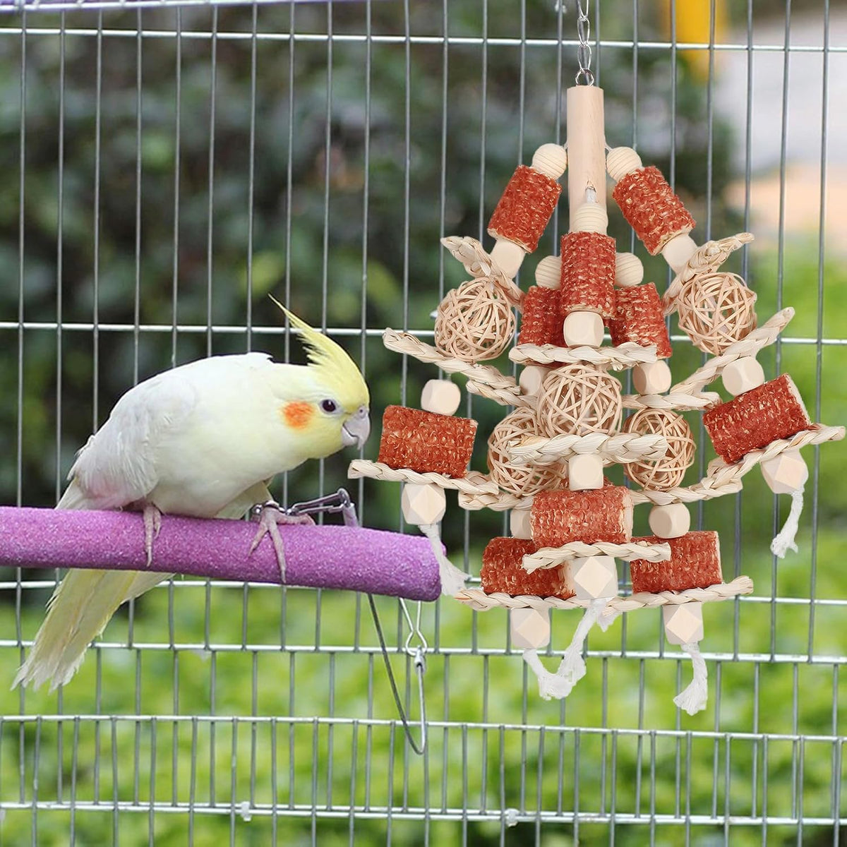 Bird Toys, Natural Corn Stick Parrot Toys Hanging in Bird Cages，for Small and Medium-Sized