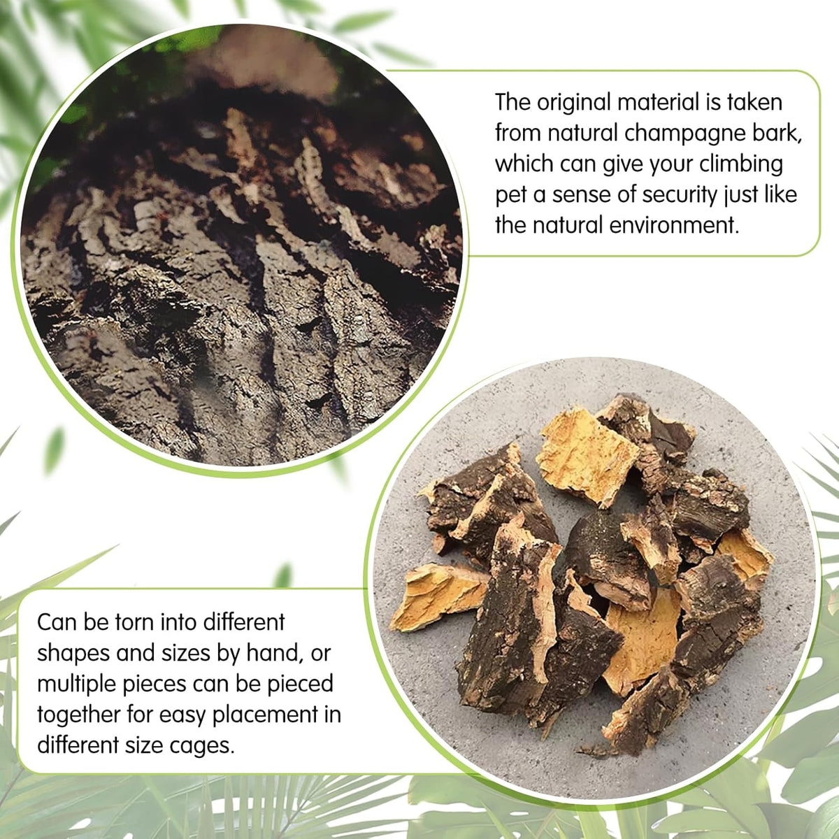 kathson 8Pcs Cork Tile Background Bark 11.8”Lx7.9”W Reptile Tank Background Terrarium Backdrop Wall