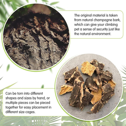 kathson 8Pcs Cork Tile Background Bark 11.8”Lx7.9”W Reptile Tank Background Terrarium Backdrop Wall