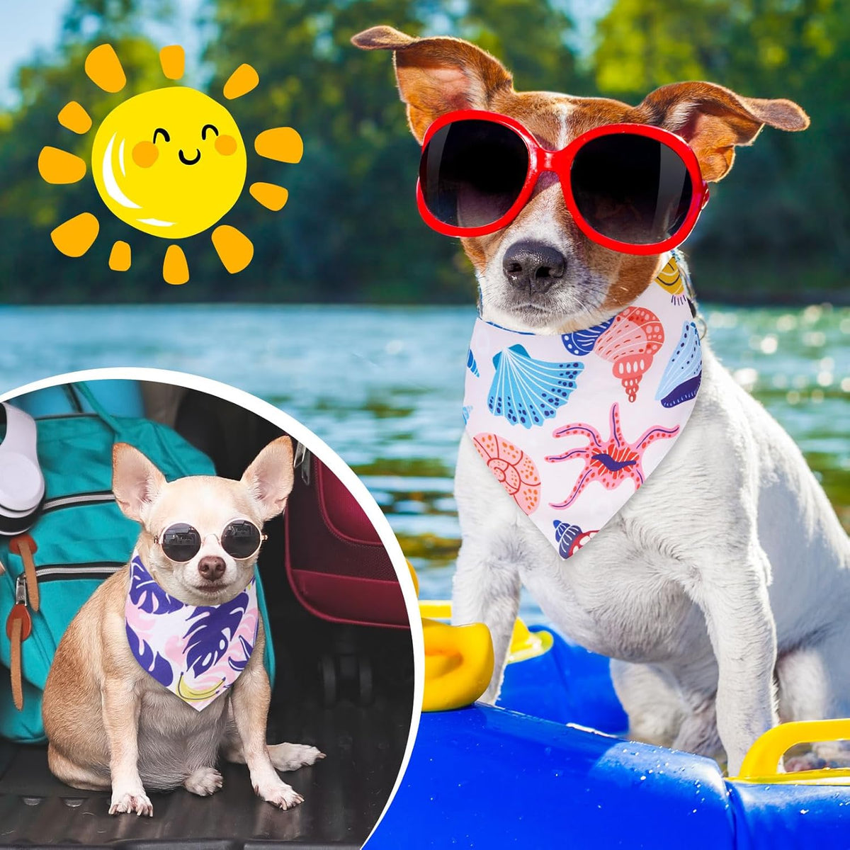 Reginary 72 Pack Summer Bandanas - Triangle Scarf Bibs for Dogs - Adjustable Dog Bandana for Pet
