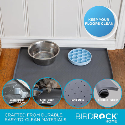 BIRDROCK HOME Extra-Large Dog Mat for Food and Water Bowls - Waterproof Pet Feeding Mat to Prevent