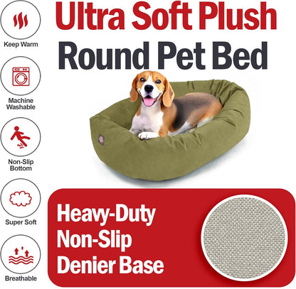 Majestic Pet 32 Inch Suede Shredded Memory Foam Mix Calming Medium Dog Bed Washable 32 x 23 x 7
