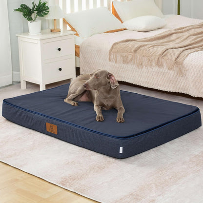 Orthopedic Memory Foam Giant Dog Bed - 6" Thick Beds for Large Sized Dog - Waterproof Removable