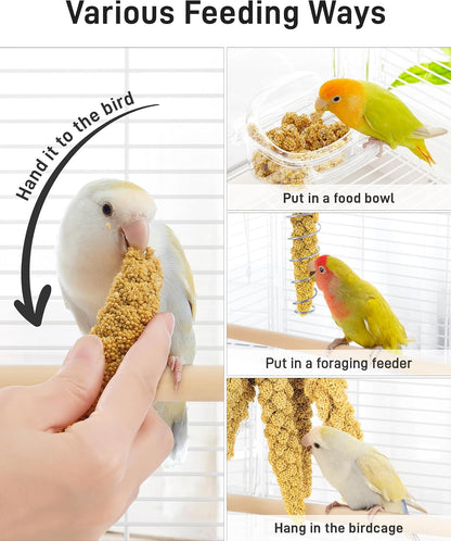BUCATSTATE Spray Millet for Birds, Sun-Dried Healthy Millet Parakeet Treats for Parrots Cockatiel