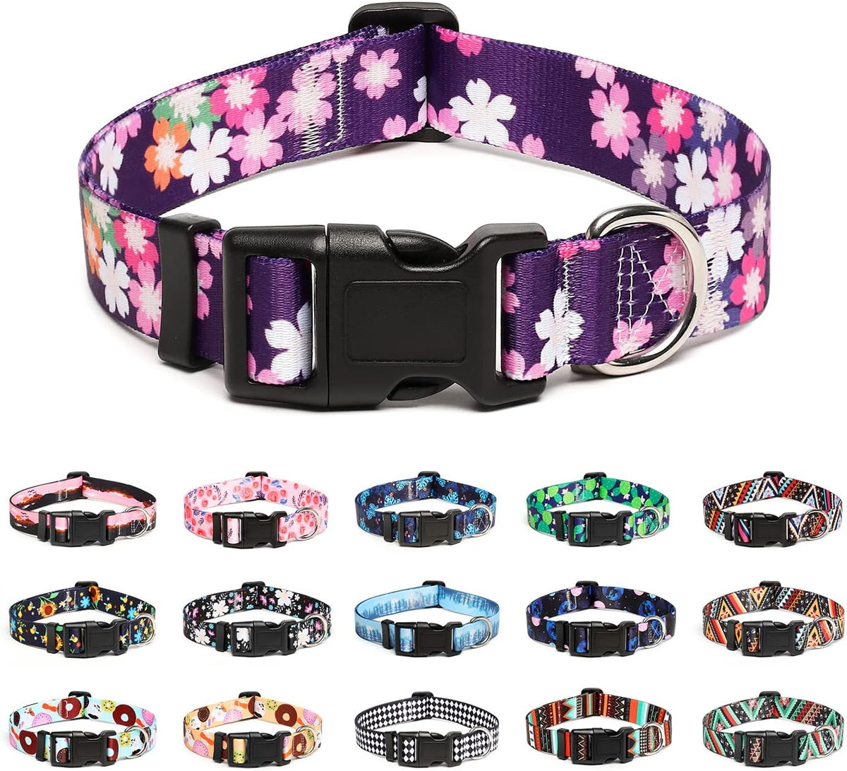 Mercano Adjustable Dog Collar - Special Design Patterns, Soft Nylon Comfortable Sturdy Pet Collar