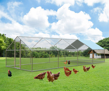 1.26’’ Large Metal Chicken Coop Walk in, Chicken Pen for Chickens, Outdoor Chicken Runs Coops Dog