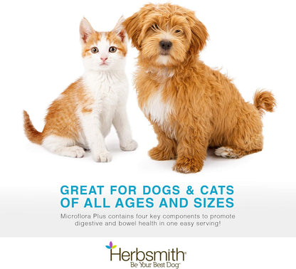 Herbsmith Microflora Plus – Dog Digestion Aid –Probiotics and Digestive Enzymes for Dogs