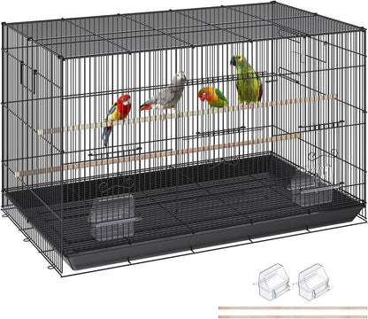 VEVOR 30 Inch Flight Bird Cage, Stackable Bird Cage Parakeet Cage with Slide-Out Tray and Handle