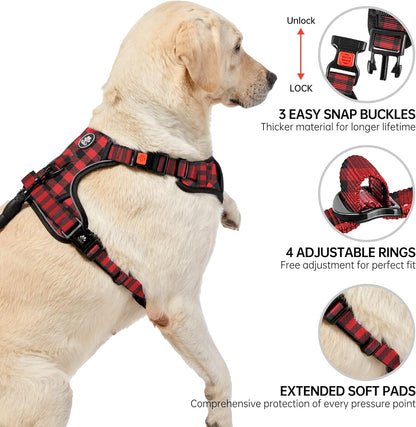 NESTROAD No Pull Dog Harness with Leash, Reflective No Choke Pet Vest Harness,Adjustable Soft