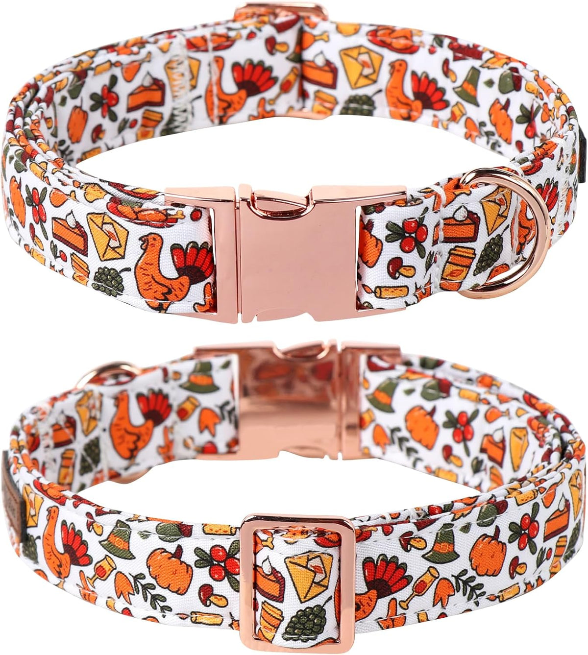 Lionet Paws Thanksgiving Dog Collar, Cute Fall Dog Collar for Medium Dogs, Adjustable Cotton Pet