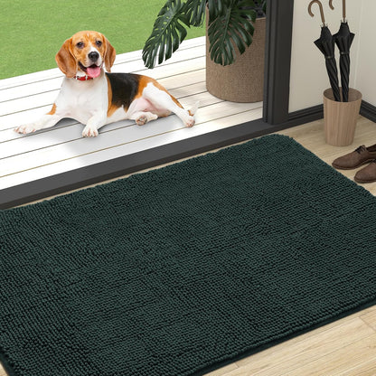 OLANLY Dog Door Mat for Muddy Paws 47x32, Absorbs Moisture and Dirt, Absorbent Non-Slip Washable