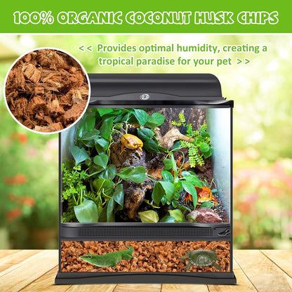 Legigo 4 Pack Coconut Chip Substrate for Reptiles, Natural Coco Husk Chip Reptiles Bedding