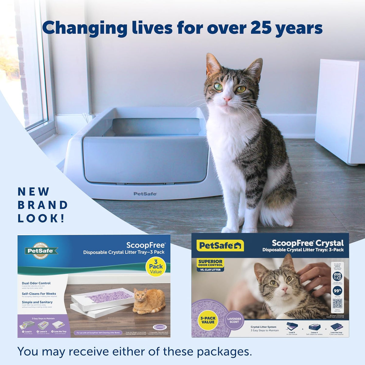 PetSafe ScoopFree Disposable Crystal Cat Litter Tray - Easy Cleaning Box - Refill Tray for Electric