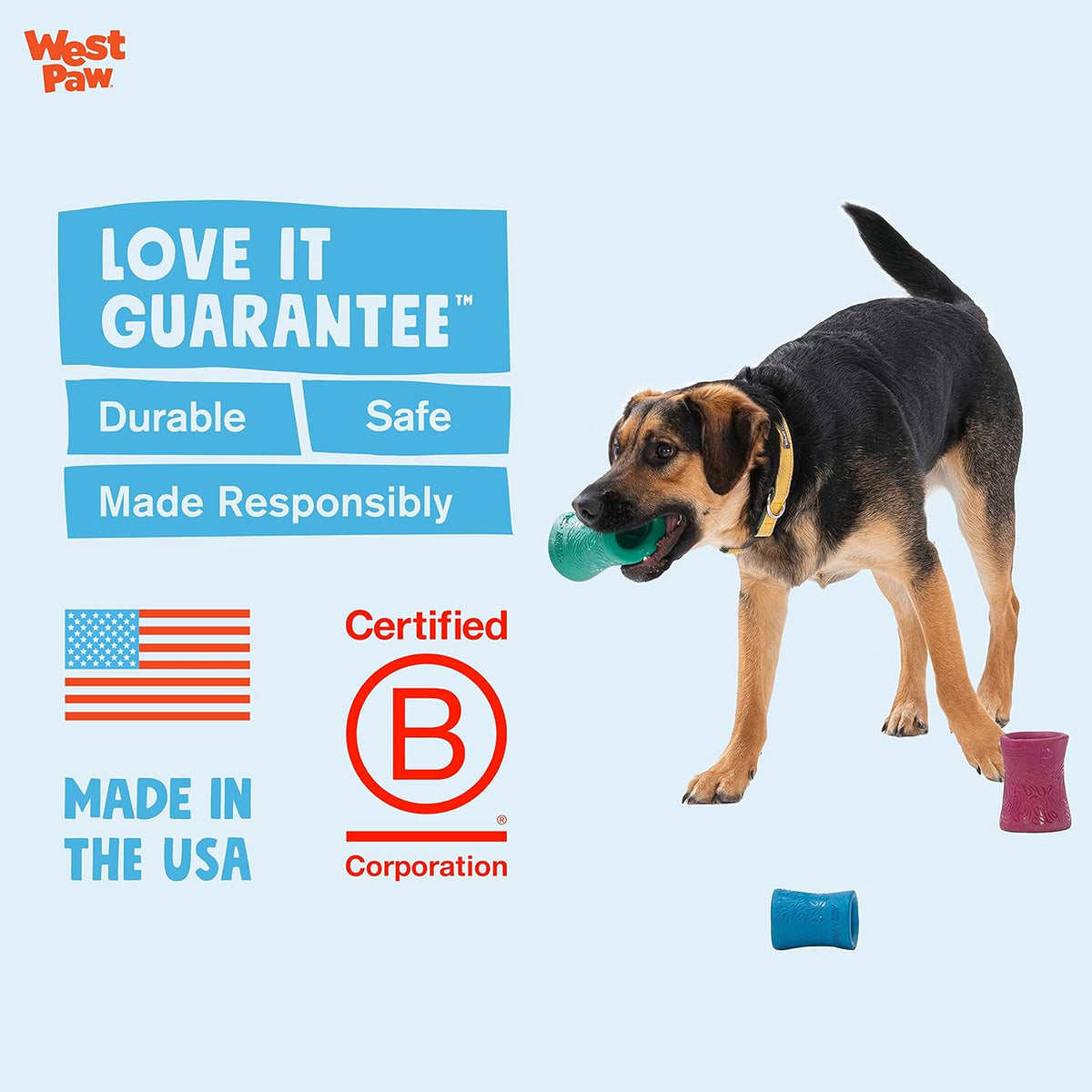 WEST PAW Funnl Dog Chew Toy - Interactive Treat Toys for Dogs - Toy Fillable with Earth Animal