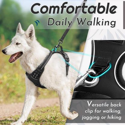 Eagloo Dog Harness Small Sized Dog, No Pull Service Vest with Reflective Strips and Control Handle