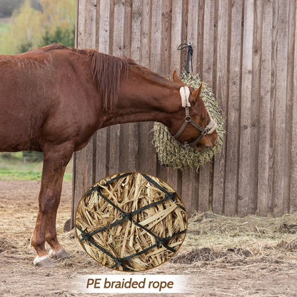 Fabbay 4 Pcs Slow Feed Hay Net Feeder Hay Bag for Horses Slow Feeder 40 Inch Length with 2 Inch