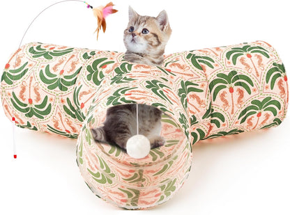 Tempcore Pet Cat Tunnel Tube Cat Toys 3 Way Collapsible, Cat Tunnels for Indoor Cats，Kitty Tunnel