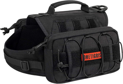 OneTigris Dog Backpack for Medium & Large Dogs, Nylon Backpack for Dogs Tactical Pet Backpack with
