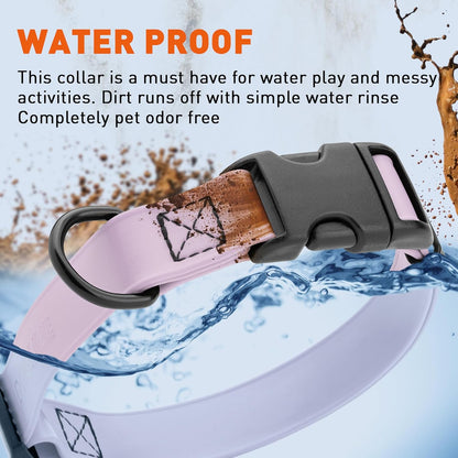 Dogline Biothane Waterproof Dog Collar with Quick Release Buckle Strong Coated Nylon Webbing with