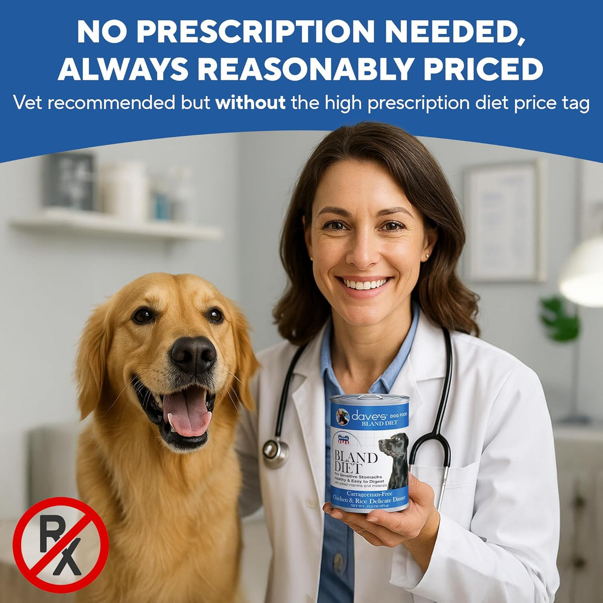 Dave's Pet Food Bland Diet Dog Food (Chicken & Rice), Sensitive Stomach, Easy to Digest