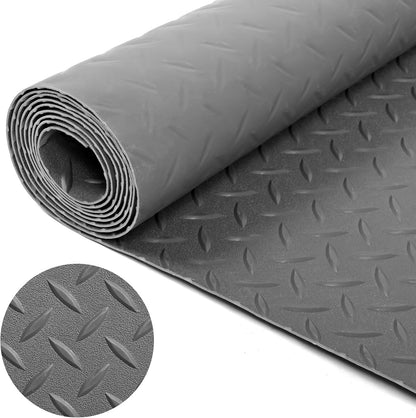 Nisorpa Garage Floor Rubber Mat,4Ft x 8.2Ft Rubber Flooring Rolls,1/8 Inch Thick Heavy Duty Diamond