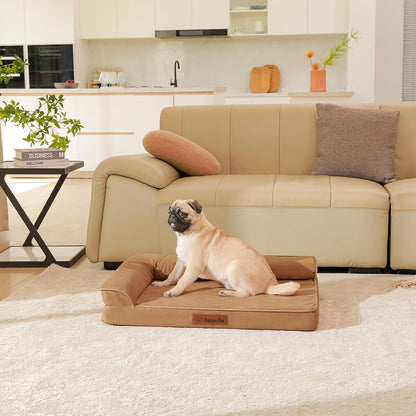 Upgraded Small Dog Bed, 3" Memory Foam with Waterproof Liner, Chew Resistant Microsuede Cover